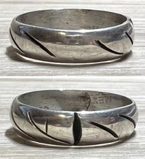Vintage Taxco TV-138 Sterling Silver Mexico Cut-Out Band Ring, Size 6, 1g
