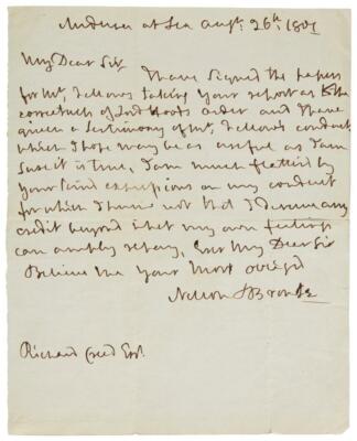 HORATIO NELSON Signed Document - British Naval Admiral - Preprint