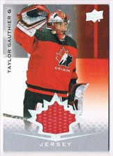 2021-22 UPPER DECK TEAM CANADA JUNIORS RED JERSEY TAYLOR GAUTHIER #15