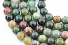2.0mm Hole Indian Agate Smooth Round Beads 8mm 10mm 15.5" Strand