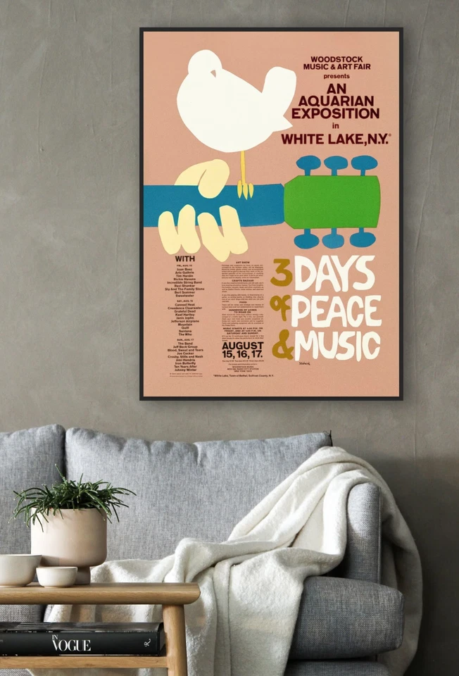 Póster Woodstock Festival, 3 jours de paix et de musique 28x40 pulgadas = 70x100 cm Foto 2 de 4