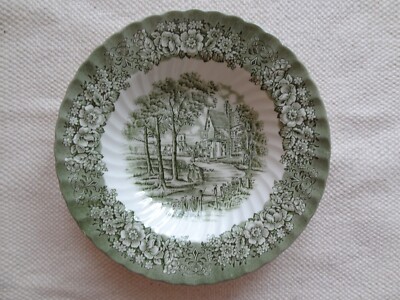 British Anchor Memory Lane grün tiefer Teller Ironstone England