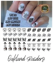 Oakland Raiders Waterslide Nail Decals Set Of 50 Instructions Included