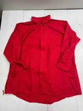 Red Kap Red Long Sleeve Button Up Work Shirt Mens Size 4XL