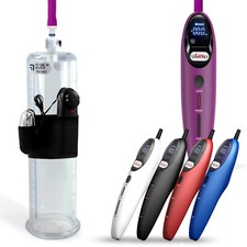 LeLuv Vibrating Penis Pump Smart Magna LCD 9" or 12" Length Untapered Cylinder