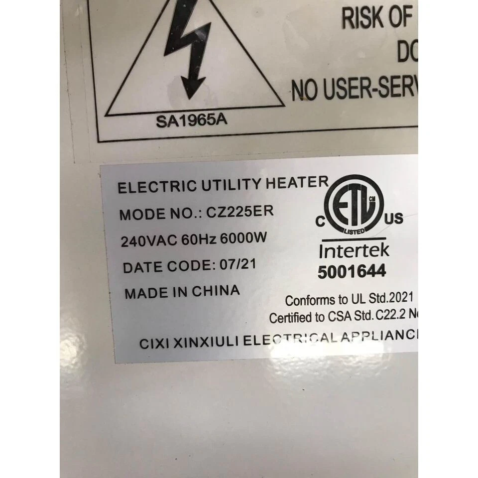 Aquecedor elétrico digital Comfort Zone com ventilador de teto forçado, 6000 Watts, - BRANCO - Imagem 2 de 4