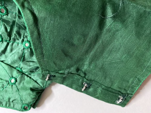 "NUEVA Blusa Sari Readymade Diseñador VERDE Falsificación Espejo Bordado DORI 36"-EE. UU. - Imagen 6 de 8