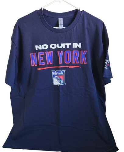 New York Rangers T-Shirt Single Stitch Size XL No Quit In NY Playoffs 2023 NWOT