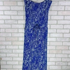 Diane Von Furstenberg Ani Blue and White Print Strapless Jumpsuit Size S