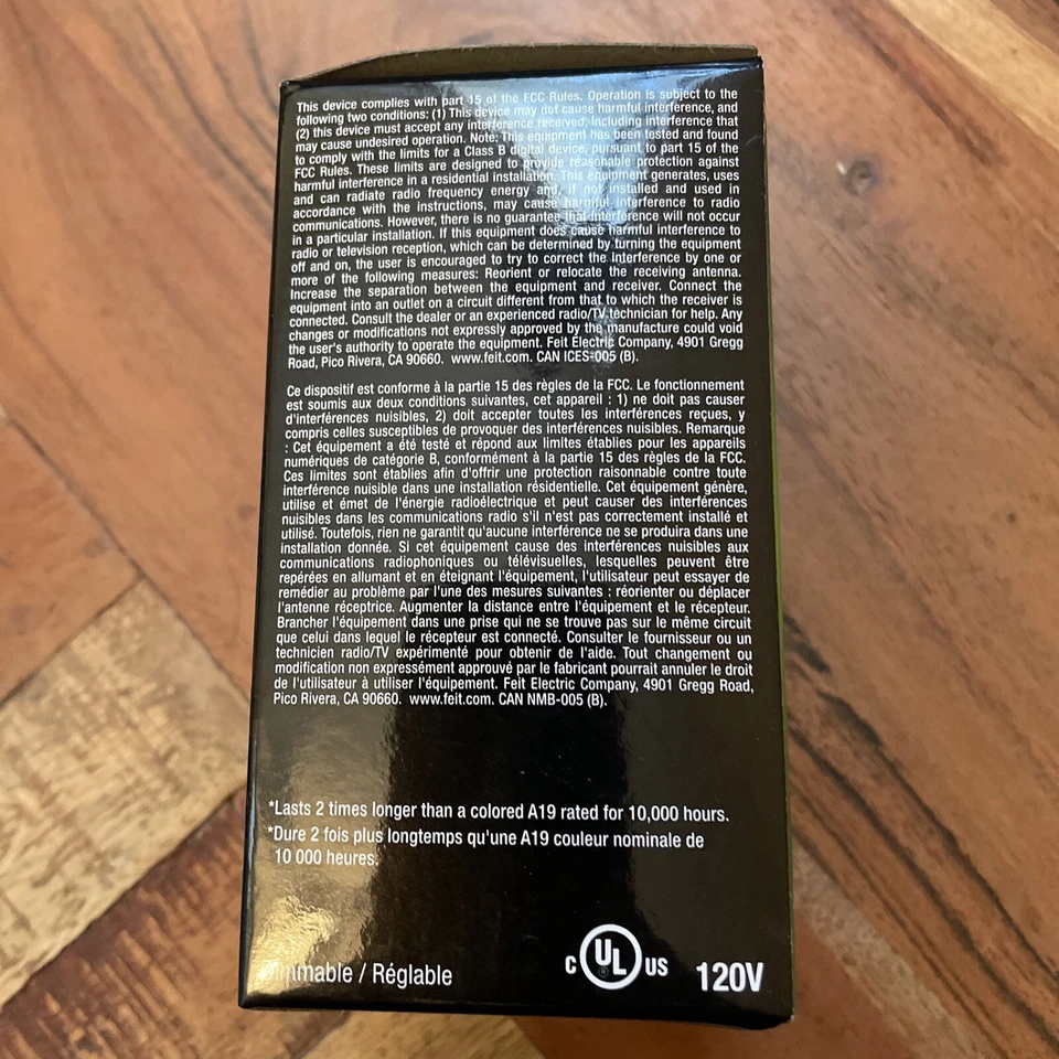 Feit Electric A19/TG/LED 40W Equivalent 4.5 Watt Dimmable Filament Clear Glass A - Image 4 of 4