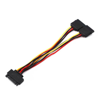   Power 15-pin Y-Splitter Cable Adapter Male to Female for HDD Hard Drive New #A