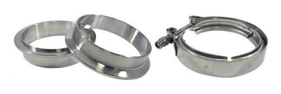 Torque Solution Edelstahl V-Band Klammer & Flansch Set - 3in (76mm)