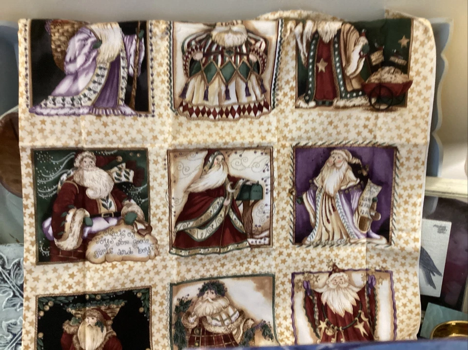 Tela de algodón Clothworks Diane Knott Navidad Papá Noel buenas noticias 23x44 Foto 4 de 4