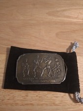 Vintage Salem County License to Perform Exorcism Belt Buckle MA devil witchcraft