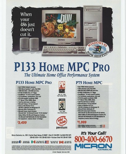 Vintage/Retro Micron Home MPC PC Print Ad Promo 1995 - Picture 3 of 4