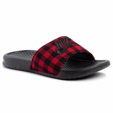 buffalo plaid nike slides