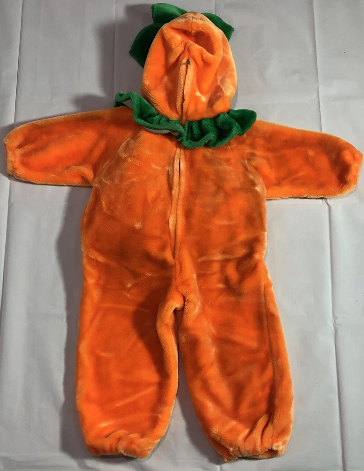 Disfraz de calabaza Jack-O-Lantern niños pequeños traje Halloween felpa naranja Foto 4 de 4