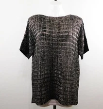 Multiples Women Shirt, Size S, Black/Gold, 52% Polyester, 48% Acrylic