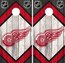 Detroit Red Wings Cornhole Wrap NHL Wood Game Skin Set Vinyl Decal Art CO289