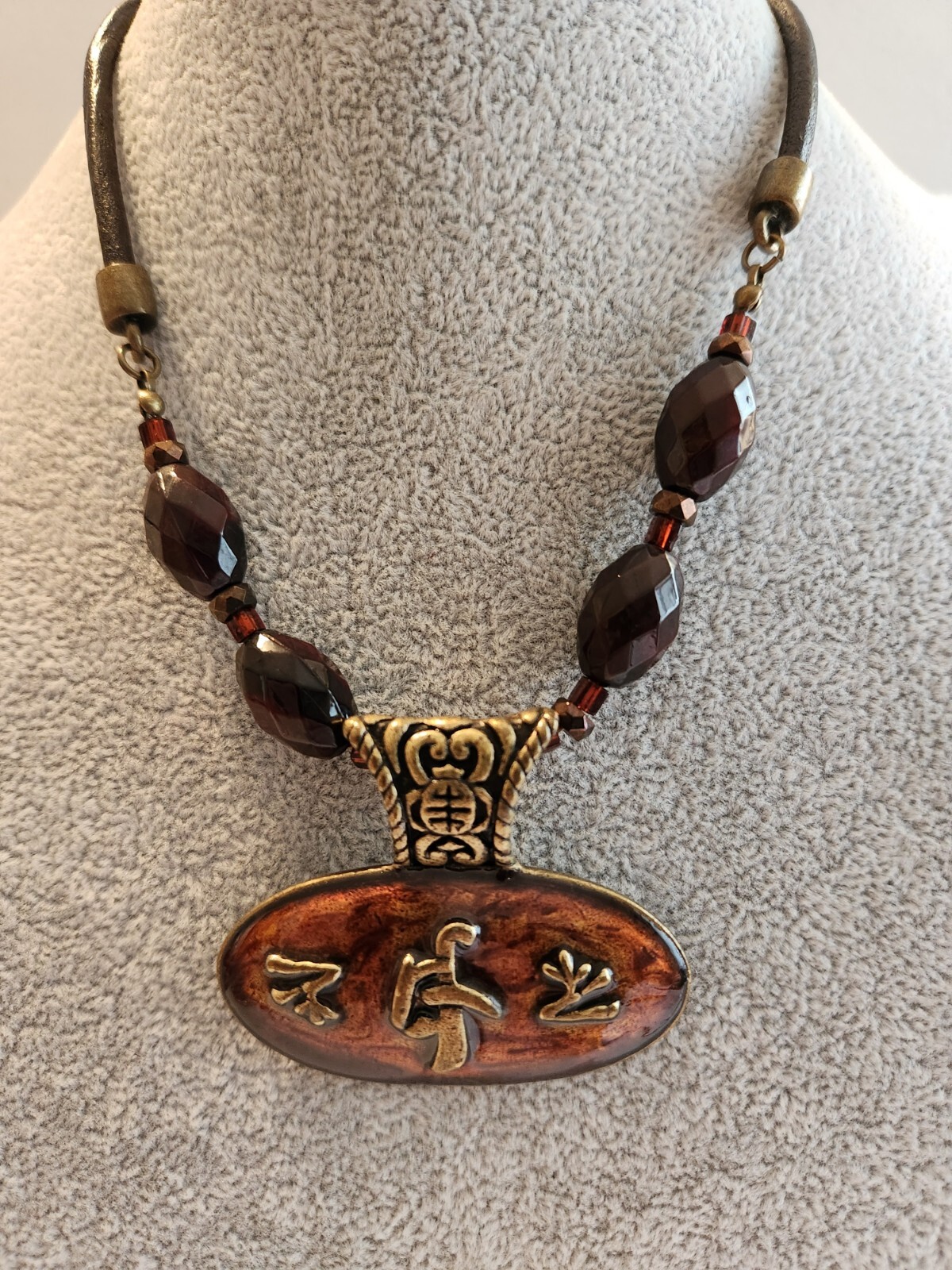 Chicos 16" Large Statement Necklace Brasstone Wit… - image 1