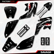 Black Savage Racing Graphics kit Fits 04-10 Honda Crf70 Crf80 Crf100 CRF 70 80 