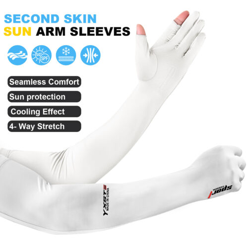 1 Pairs Cooling Arm Sleeves Cover UV Sun Protection Sports Outdoor For Men Women - Picture 2 of 45