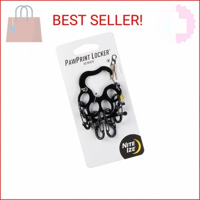 Nite IZE Pawprint Locker KeyRack - Stainless Steel Keychain Organizer with Locki