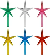 Creative Hobbies 6 Pack Multicolor Stars Ceramic Christmas Tree Lights Plastic L