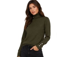 Damenpullover Rodier Rollkragen Oliv Klassisch S