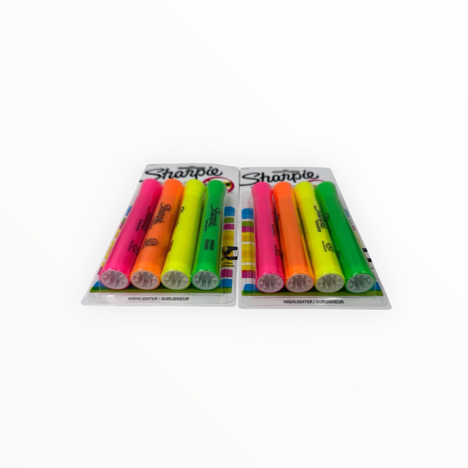2 Packs Sharpie Highlighters Tank Style Chisel Tip Assorted Colors 4 Per Pack