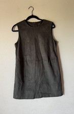 Forever 21 Faux Suede Mini Dress Size Small Sleeveless Modern Minimalist Green 