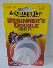 Quaker Boy Turkey Calling Mouth Call BEGINNER'S DOUBLE Medium Reeds Clear Tone