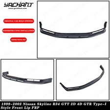 Frp Front Bumper Lip Kit For 99-02 Nissan Skyline R34 Gtt 2d 4d Gtr Type-i Style
