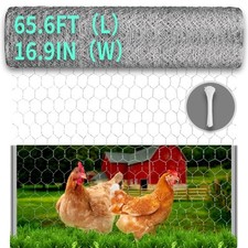 Chicken Wire, 16.9in x 65.6ft Poultry Netting for Garden, 0.6 Inch Hexagonal ... 0.56 per foot