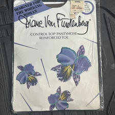 Vintage 80s Diane Von Furstenberg Pantyhose 115 MISTY TAUPE  Sz B CONTROL TOP