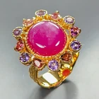 Jewellery sweet gem 9 ct Ruby Ring 925 Sterling Silver Size 7.5 /R480647