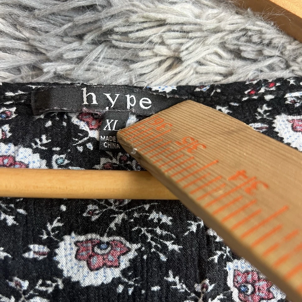 Blusa para mujer Hype talla X-grande floral multicolor boho hippie festival Foto 3 de 4