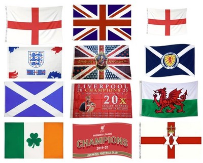 Länder- & Fußballflaggen England Schottland Wales N. Irland LFC
