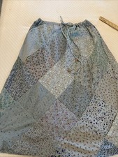 Blue Sky Fair Trade Boho Hippie Embroidered Patchwork Maxi Skirt Y2K VTG - Sz M