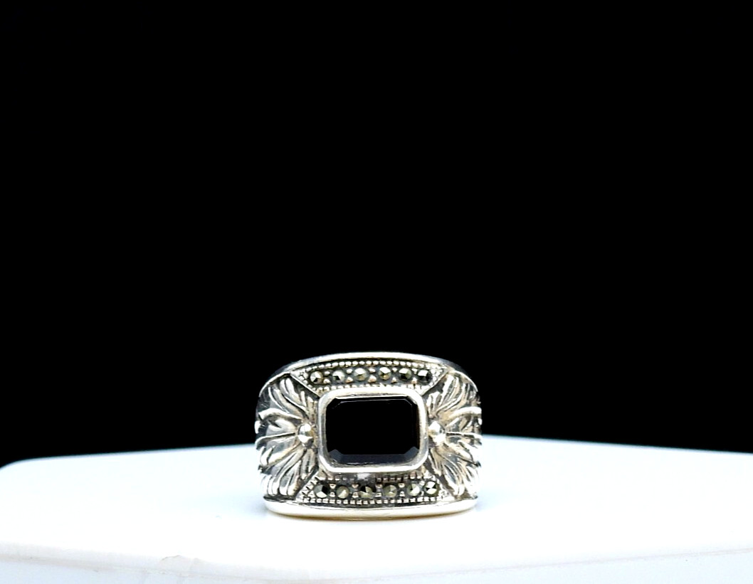 Vintage Solid 925 Sterling Silver Statement Ring … - image 2