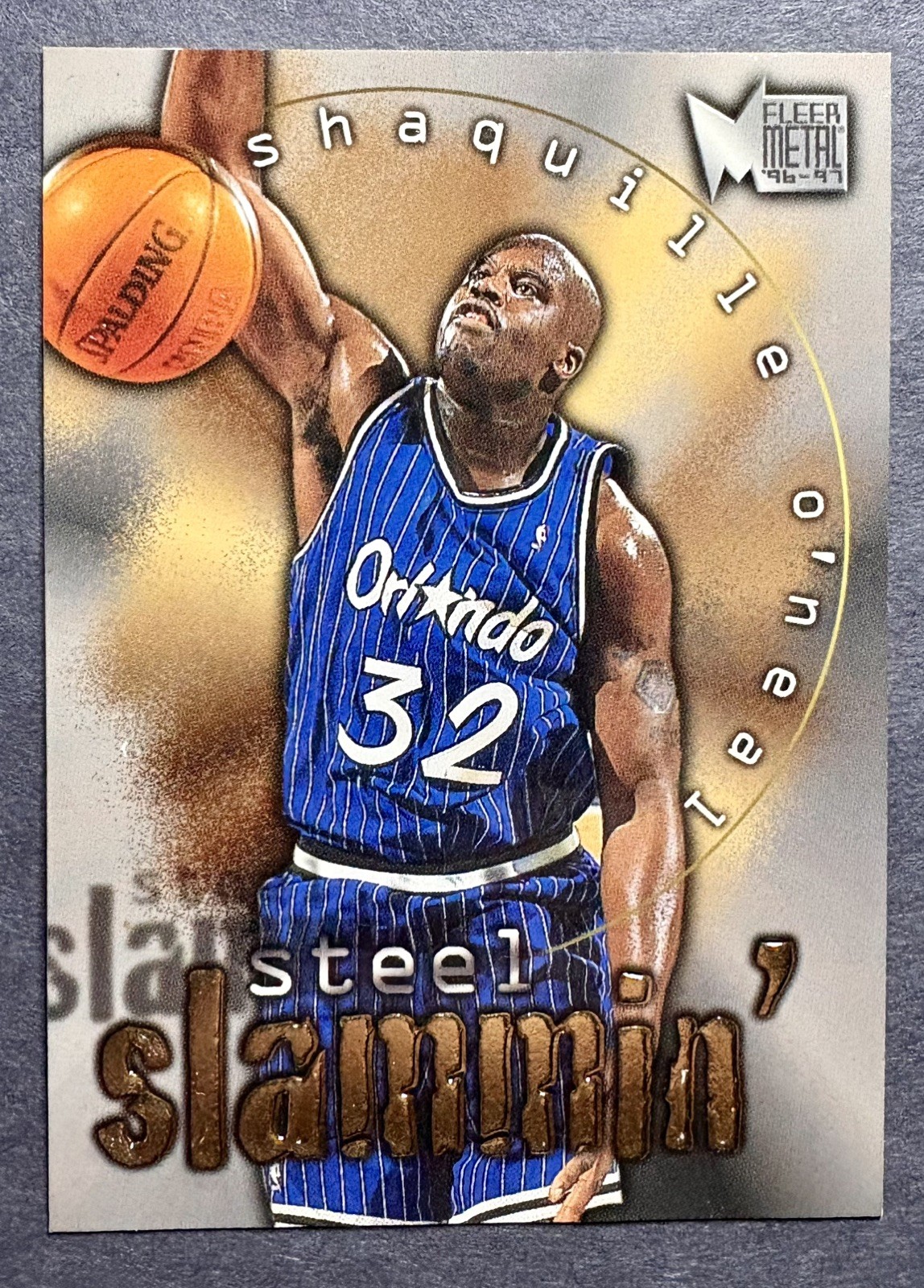 1996-97 Fleer Metal Steel Slammin' Shaquille O'Neal #8 Insert