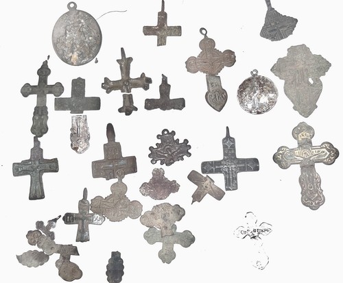 Lot of Ancient Byzantine, Medieval and or Historic Crosses and Religious pendant