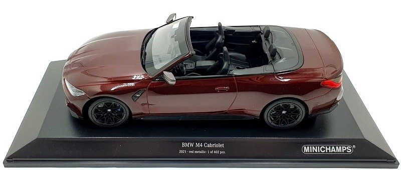 Minichamps 1/18 Scale Diecast 155 021032 - BMW M4 Cabrio 2021 - Red Metallic - Image 3 of 4