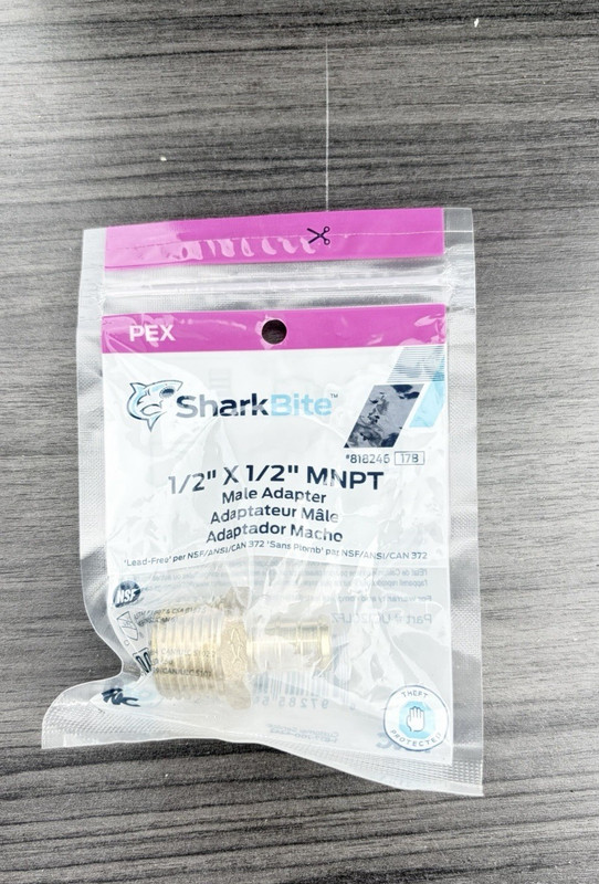 SharkBite 1/2 in PEX Brass Fittings, Lead Free, 5-Pack Male Adapter/Elbow/Tee