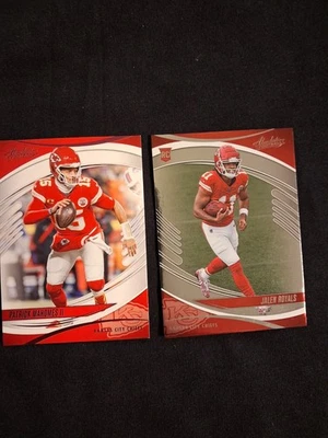 2x 2025 Absolute NFL - Patrick Mahomes & Jalen Royals - ROOKIE LOT - Chiefs - Bild 1 von 2