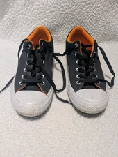Converse Unisex All Star Sneakers Almost Black/Orange Mens Size 7