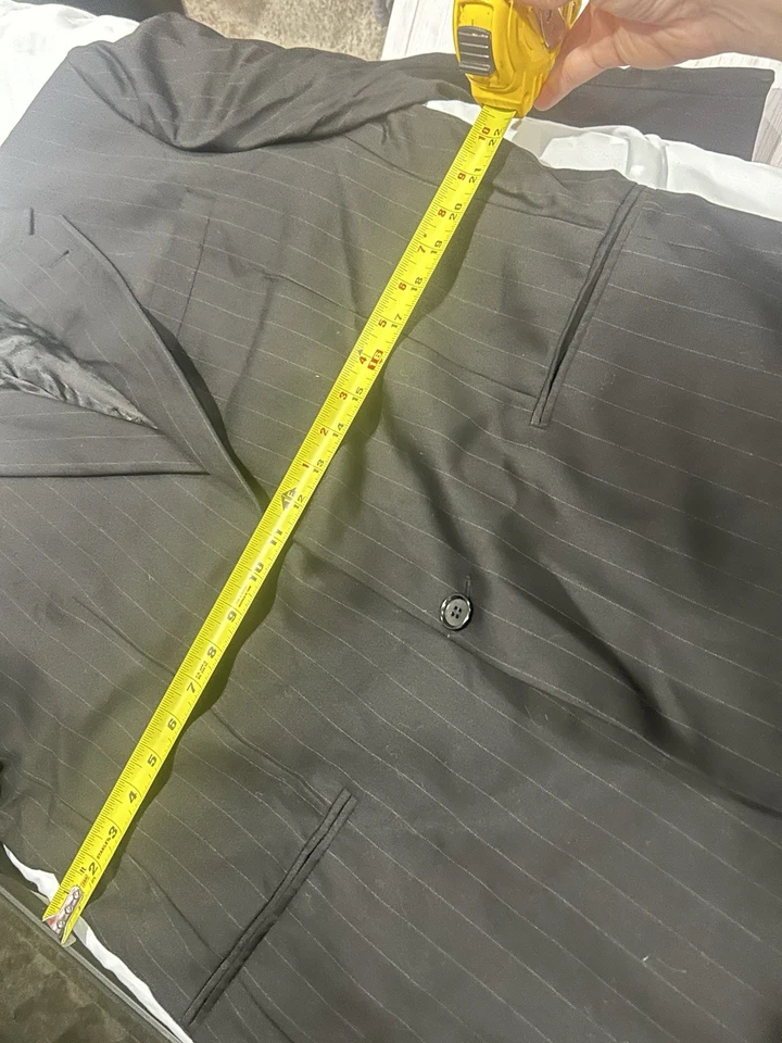 Traje Chaqueta y Pantalón Enzo Negro Rayado Alterado a 5’8 Hombre Talla 54R Ver Fotos Foto 4 de 4
