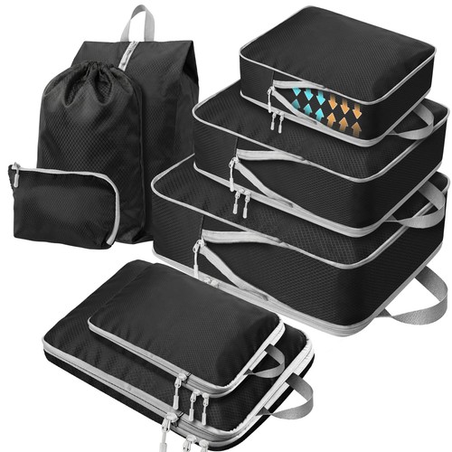 Dayacoco Compression Packing Cubes for Suitcases 8 Set Lightweight Travel