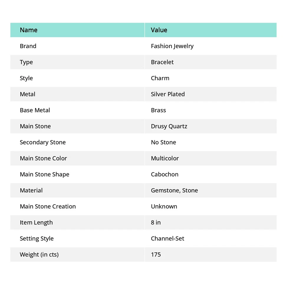 Multi Slice Druzy Gemstone Handmade Unique Design Jewelry Bracelet 7-8" SR 1183 - Image 4 of 4