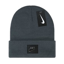 Nike Grey Core Classic Knit Beanie Boxed Logo Skull Cap Adult One Size